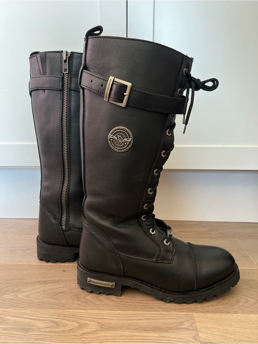 Milwaukee Leather Lace- Up Motorcycle Boots